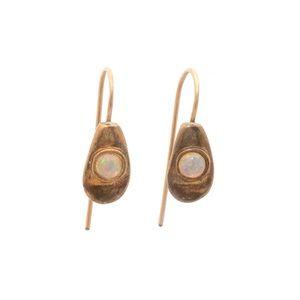 Artisan bronze earrings with moonstone